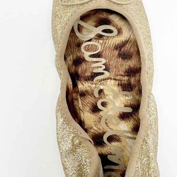 Sam Edelman Women Gold Glitter 'Fiona' Ballet Flat Size 5 - Picture 5 of 10